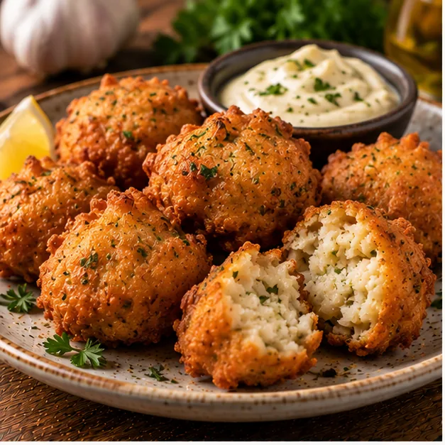 Buñuelos de bacalao con alioli
