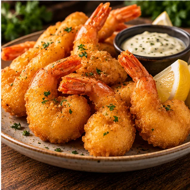 Colas de gambas a la gabardina
